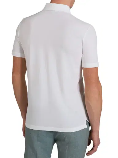 Slowear Men's Ice Short-Sleeve Cotton Polo Shirt - White - Size 36 | Thumbnail 3 Slowear Men's Ice Short-Sleeve Cotton Polo Shirt - White - Size 36 | Thumbnail 3