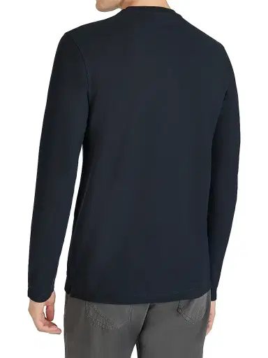 Slowear Men's Ice Long-Sleeve Cotton Crewneck T-Shirt - Dark Blue - Size 48 | Thumbnail 3