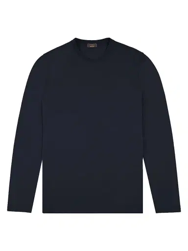 Slowear Men's Ice Long-Sleeve Cotton Crewneck T-Shirt - Dark Blue - Size 48 | Thumbnail 1