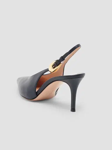 Gianvito Rossi Women's 70MM Leather Slingback Pumps - Denim | Thumbnail 3 Gianvito Rossi Women's 70MM Leather Slingback Pumps - Denim | Thumbnail 3