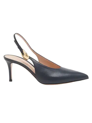 Gianvito Rossi Women's 70MM Leather Slingback Pumps - Denim | Thumbnail 1 Gianvito Rossi Women's 70MM Leather Slingback Pumps - Denim | Thumbnail 1