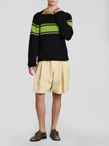 Marni Men's Colorblocked Cotton Crewneck Sweater - Black - Size 44 | Thumbnail 2