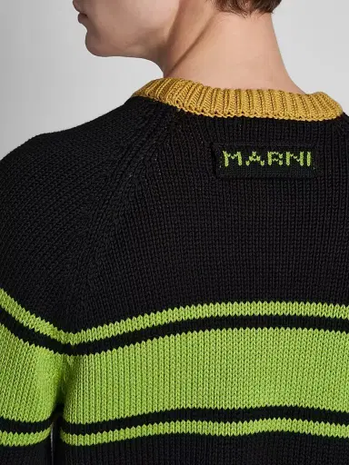 Marni Men's Colorblocked Cotton Crewneck Sweater - Black - Size 44 | Thumbnail 5