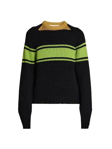 Marni Men's Colorblocked Cotton Crewneck Sweater - Black - Size 44 | Thumbnail 1