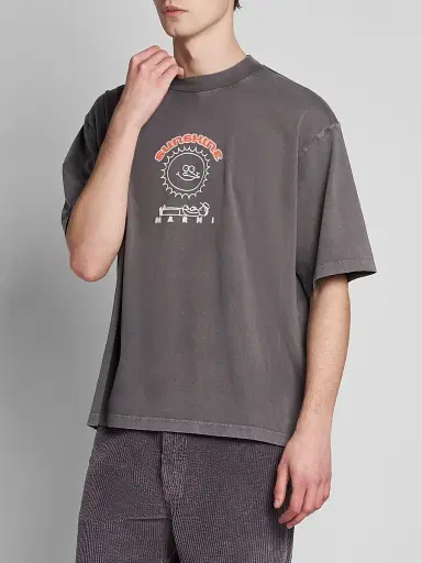 Marni Men's Sunshine Relaxed-Fit Crewneck T-Shirt - Truffle - Size 44 | Thumbnail 4 Marni Men's Sunshine Relaxed-Fit Crewneck T-Shirt - Truffle - Size 44 | Thumbnail 4