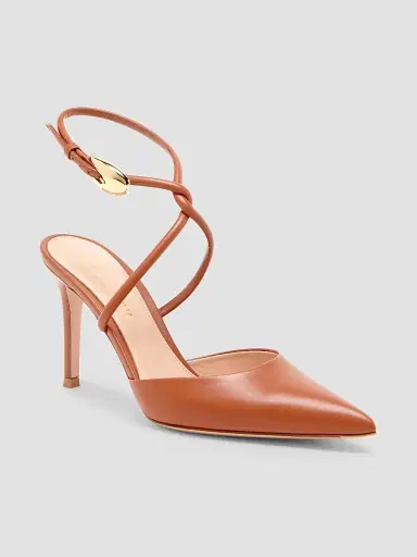 Gianvito Rossi Women's 85MM Ankle Wrap Leather Pumps | Thumbnail 2