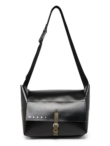 Marni Men's The New Logo Messenger Bag - Black | Thumbnail 1