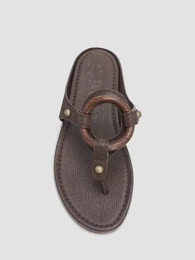 PEDRO GARCIA Women's Pattie Wood O-Ring Leather Sandals | Thumbnail 5 PEDRO GARCIA Women's Pattie Wood O-Ring Leather Sandals | Thumbnail 5