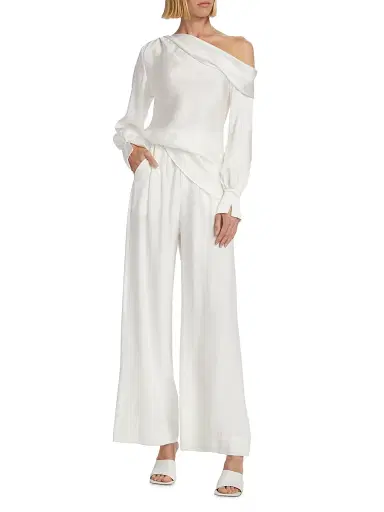 SIMKHAI Women's Alice Off-The-Shoulder Top - White | Thumbnail 2 SIMKHAI Women's Alice Off-The-Shoulder Top - White | Thumbnail 2