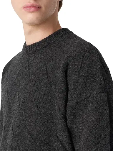 Bottega Veneta Men's Intrecciato 3D Wool-Blend Knit Sweater - Espresso - Size Small | Thumbnail 5 Bottega Veneta Men's Intrecciato 3D Wool-Blend Knit Sweater - Espresso - Size Small | Thumbnail 5