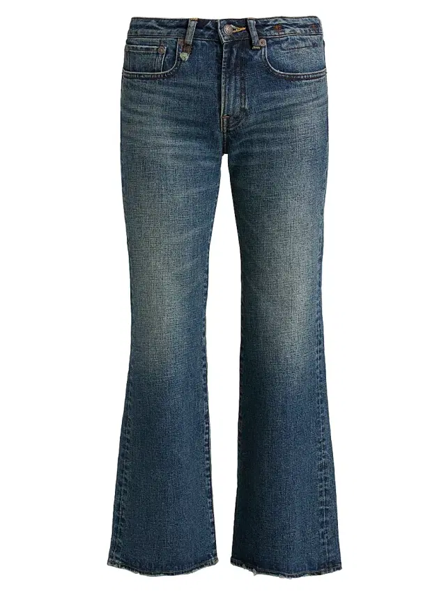 R13 Women's Joan Kick Flared Jeans - Melvin Blue Stretch