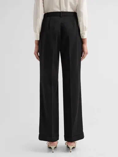 Elie Tahari Women's July The Adrianna Pleated-Front Straight-Leg Pants - Noir - Size 16 | Thumbnail 3 Elie Tahari Women's July The Adrianna Pleated-Front Straight-Leg Pants - Noir - Size 16 | Thumbnail 3