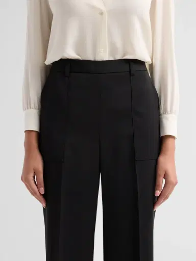 Elie Tahari Women's July The Adrianna Pleated-Front Straight-Leg Pants - Noir - Size 16 | Thumbnail 5 Elie Tahari Women's July The Adrianna Pleated-Front Straight-Leg Pants - Noir - Size 16 | Thumbnail 5