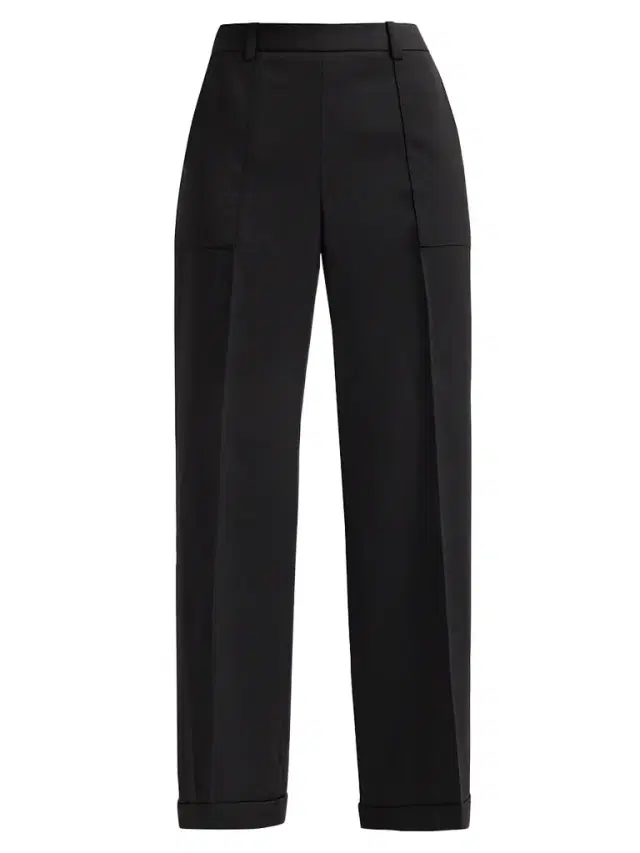 Elie Tahari Women's July The Adrianna Pleated-Front Straight-Leg Pants - Noir