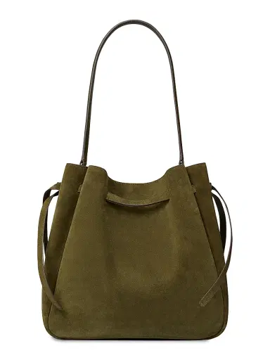 Tory Burch Women's Large Romy Suede Bucket Bag - Leccio | Thumbnail 4 Tory Burch Women's Large Romy Suede Bucket Bag - Leccio | Thumbnail 4
