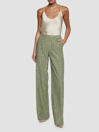 L'Agence Women's Livvy Stripe Straight-Leg Trousers | Thumbnail 2
