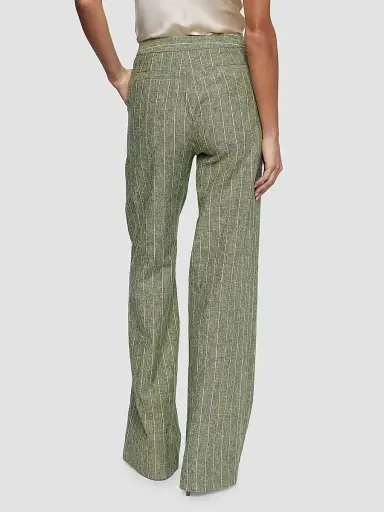 L'Agence Women's Livvy Stripe Straight-Leg Trousers | Thumbnail 3