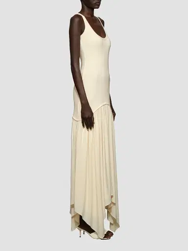 Et Ochs Women's Ramona Asymmetric Stretch-Jersey Scoopneck Maxi Dress - Wax - Size XL | Thumbnail 3