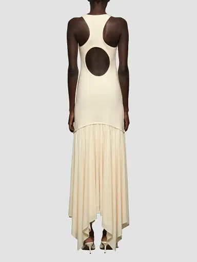 Et Ochs Women's Ramona Asymmetric Stretch-Jersey Scoopneck Maxi Dress - Wax - Size XL | Thumbnail 4
