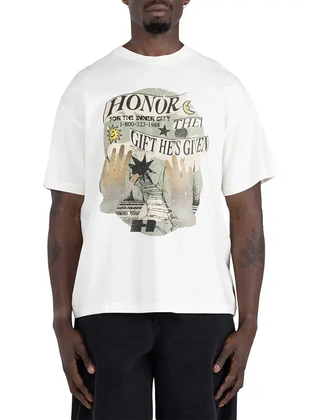 Honor The Gift Men's Gift He's Given Graphic Cotton T-Shirt - White