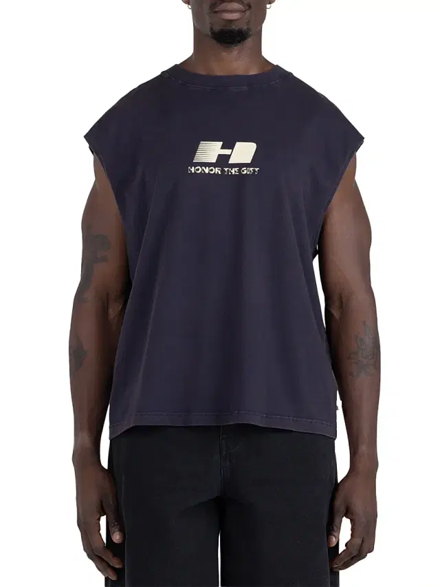 Men's The Frequency Cotton Jersey Tank - Navy