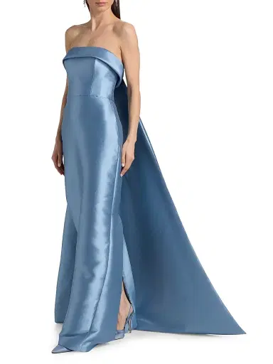 Amsale Women's Strapless Satin Embellished-Train Gown | Thumbnail 2 Amsale Women's Strapless Satin Embellished-Train Gown | Thumbnail 2