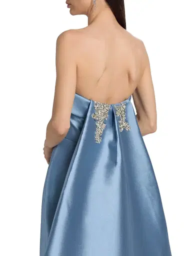 Amsale Women's Strapless Satin Embellished-Train Gown | Thumbnail 7 Amsale Women's Strapless Satin Embellished-Train Gown | Thumbnail 7