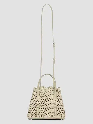 Alaïa Women's Mina 20 Wave Perforated Suede Top Handle Bag - Light Green | Thumbnail 6