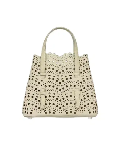 Alaïa Women's Mina 20 Wave Perforated Suede Top Handle Bag - Light Green | Thumbnail 1