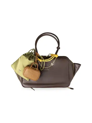 Miu Miu Women's Leather Trick Mini Bag - Brown | Thumbnail 2 Miu Miu Women's Leather Trick Mini Bag - Brown | Thumbnail 2