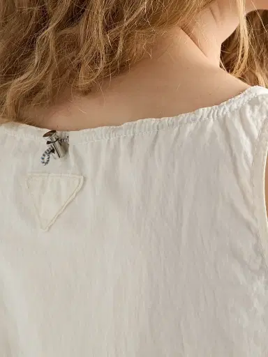 Prada Women's Sleeveless Technical Pongé Mini-Dress - White | Thumbnail 5 Prada Women's Sleeveless Technical Pongé Mini-Dress - White | Thumbnail 5