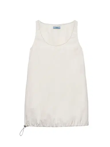 Prada Women's Sleeveless Technical Pongé Mini-Dress - White | Thumbnail 1 Prada Women's Sleeveless Technical Pongé Mini-Dress - White | Thumbnail 1