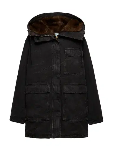 Prada Women's Canvas Coat - Black | Thumbnail 1 Prada Women's Canvas Coat - Black | Thumbnail 1