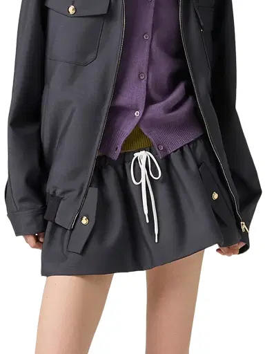 Miu Miu Women's Bonded Kid Mohair Miniskirt - Grey | Thumbnail 2