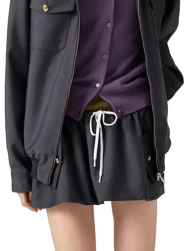 Miu Miu Women's Bonded Kid Mohair Miniskirt - Grey | Thumbnail 4