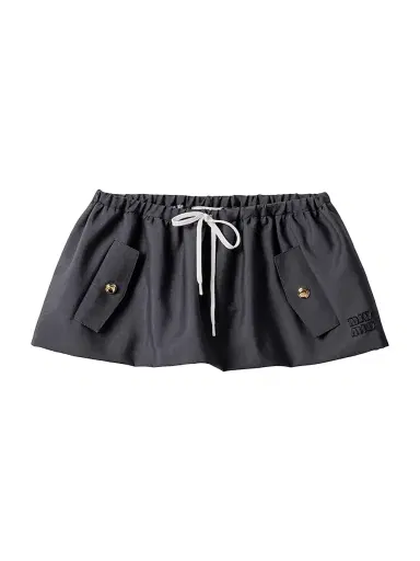 Miu Miu Women's Bonded Kid Mohair Miniskirt - Grey | Thumbnail 1