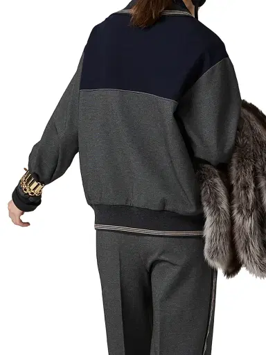 Miu Miu Women's Zipper Sweatshirt - Grey - Size Small | Thumbnail 3