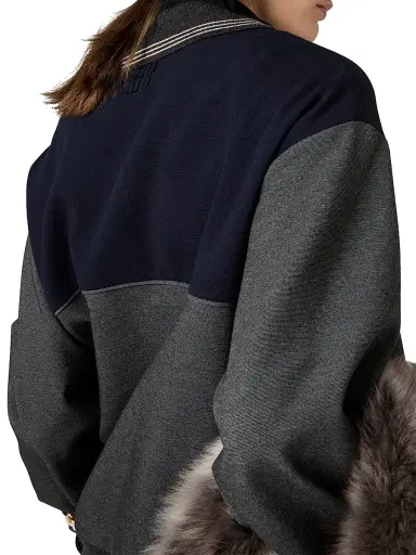 Miu Miu Women's Zipper Sweatshirt - Grey - Size Small | Thumbnail 6