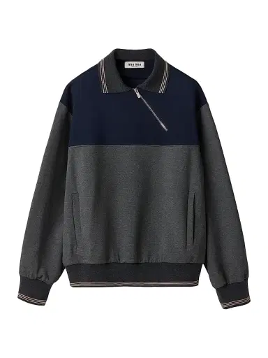 Miu Miu Women's Zipper Sweatshirt - Grey - Size Small | Thumbnail 1