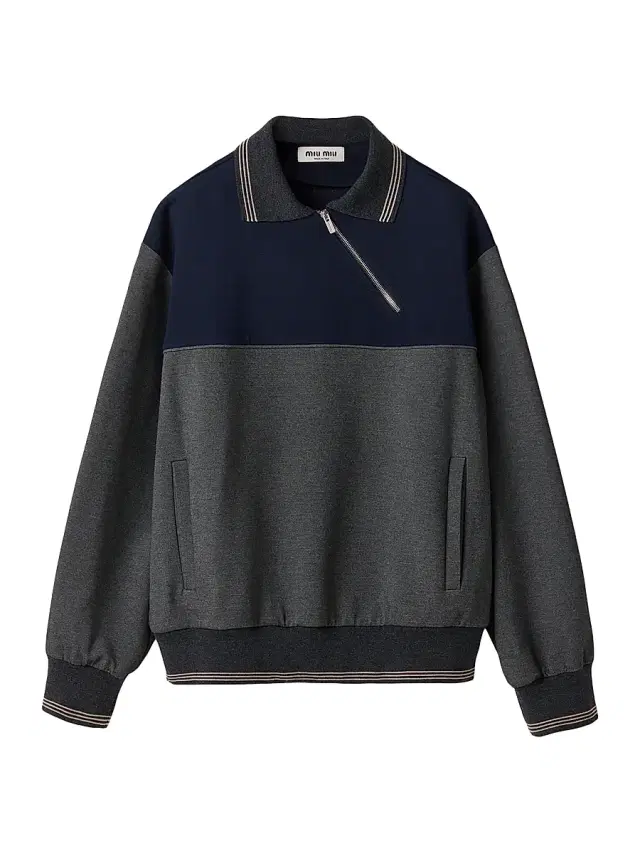 Miu Miu Women's Zipper Sweatshirt - Grey