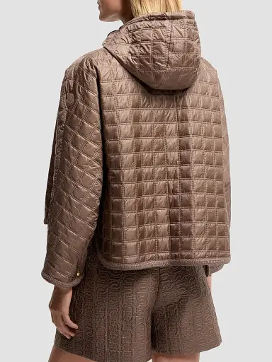 Moncler Women's Down-Filled Cape with Hood - Brown | Thumbnail 3 Moncler Women's Down-Filled Cape with Hood - Brown | Thumbnail 3