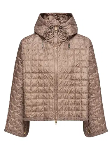 Moncler Women's Down-Filled Cape with Hood - Brown | Thumbnail 1 Moncler Women's Down-Filled Cape with Hood - Brown | Thumbnail 1