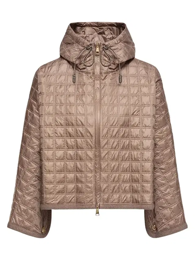 Women's Down-Filled Cape with Hood - Brown