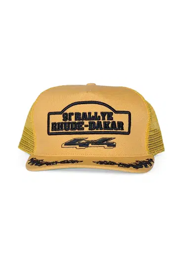Rhude Men's 4x4 Rally Crest Trucker Hat - Yellow Black | Thumbnail 1