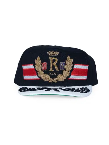 Rhude Men's Captain Crest Trucker Hat - Black Red White | Thumbnail 1