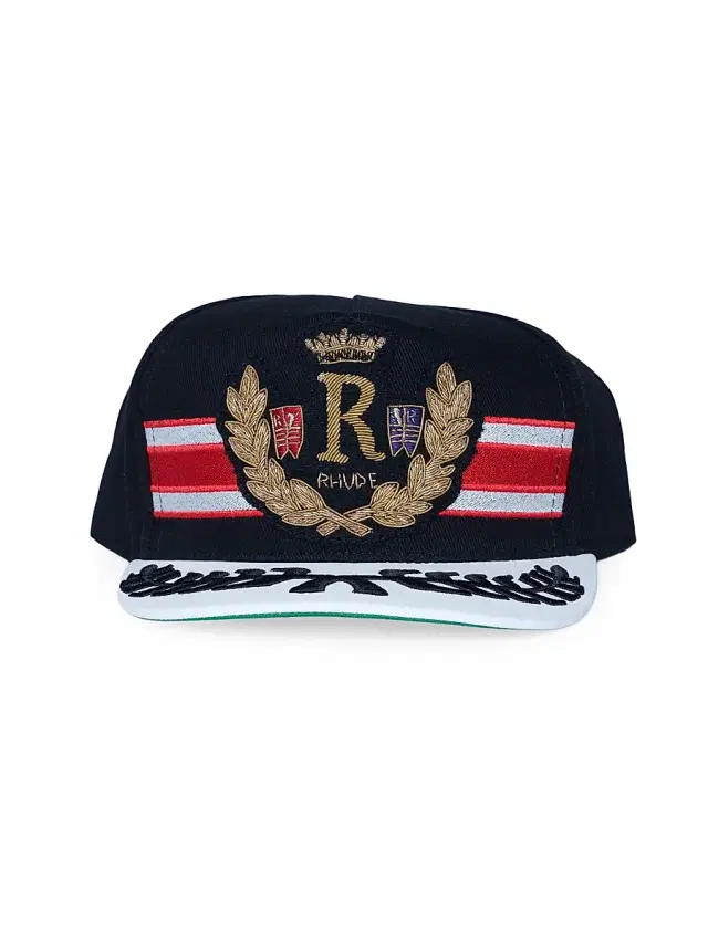 Rhude Men's Captain  Crest Trucker Hat - Black Red White