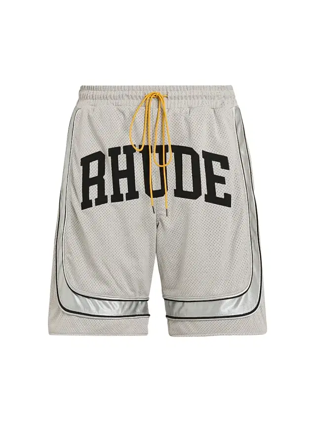 Men's Baggy Mesh Collegiate Logo Shorts - Grey Silver