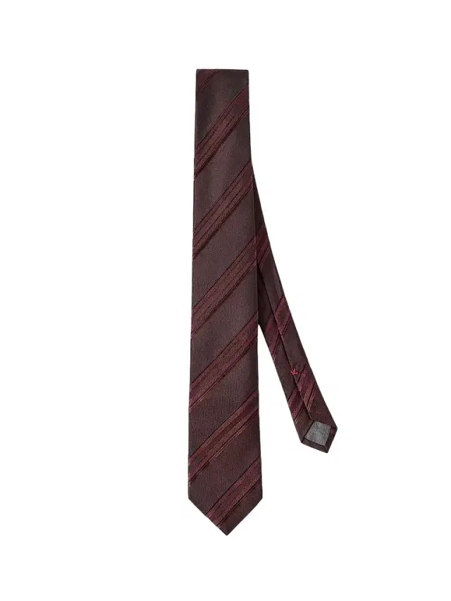 Brunello Cucinelli Men's Textured Striped Silk Tie - Burgundy