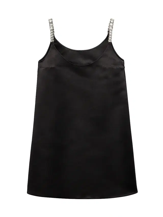 Women's Embroidered Double Satin Mini-Dress - Black