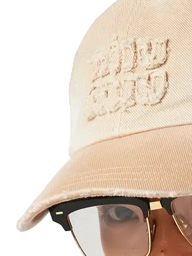 Miu Miu Women's Denim Baseball Cap - Beige Khaki | Thumbnail 2